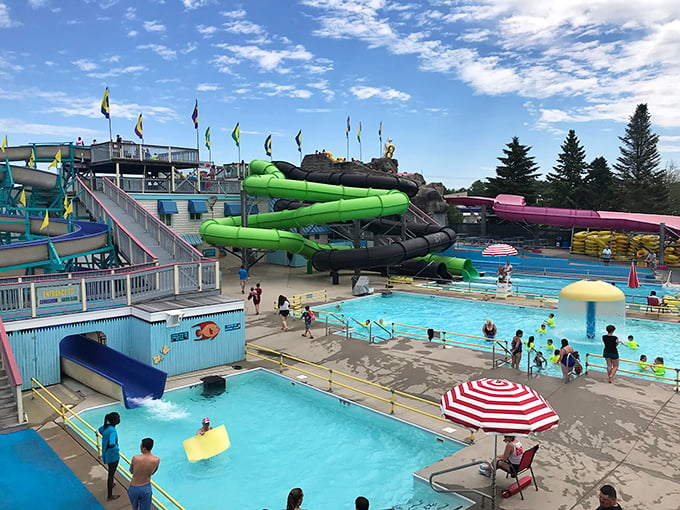 Splash into summer! This aquatic wonderland is like a water-powered time machine, transporting you back to carefree childhood days.