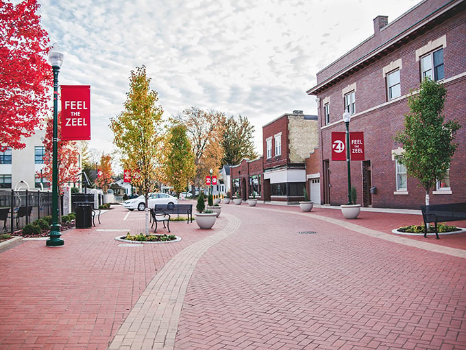 Autumn's paintbrush has gone wild in Zeeland! The "Feel the Zeel" banners aren't lying – this charming streetscape is giving me all the small-town feels.