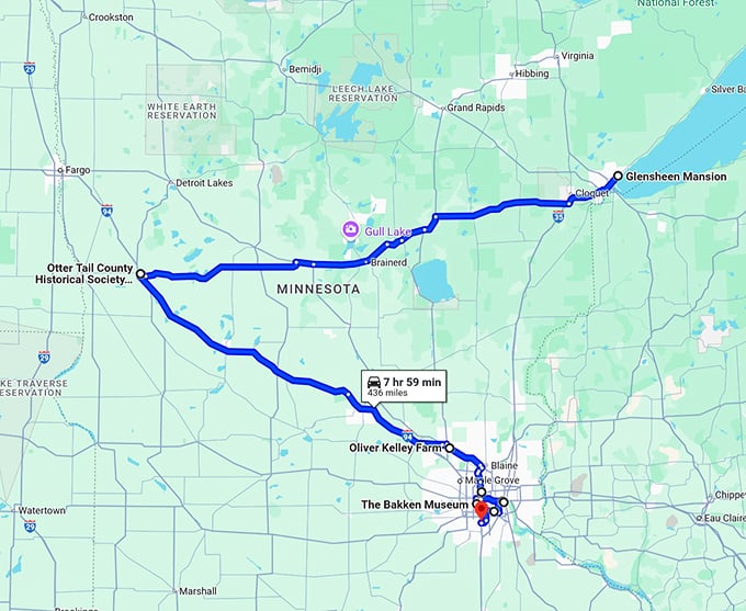 living history trip minnesota map