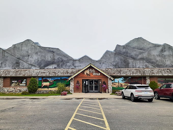 Welcome to the wild side of Michigan! This rustic facade isn't just for show – it's your gateway to a world where fudge and fauna collide.