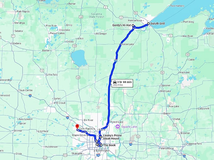 minnesota tasty road trip map