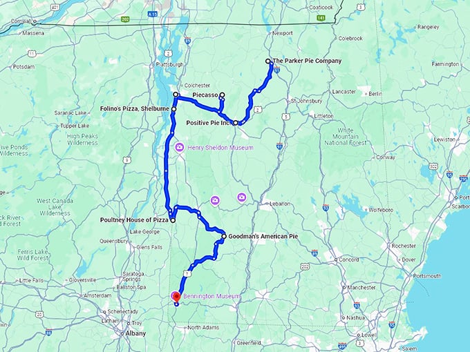 vermont tasty road trip map