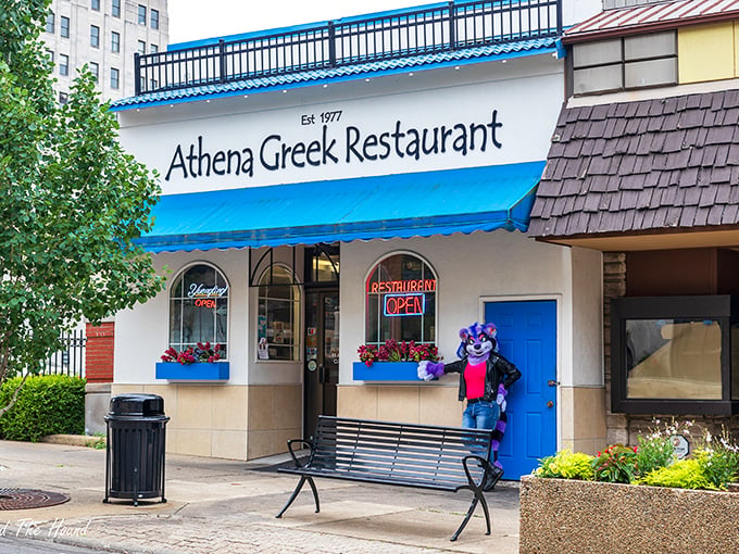 A slice of Santorini in the Buckeye State! Athena Greek Restaurant's charming exterior promises Mediterranean delights that'll transport your taste buds across the Atlantic.