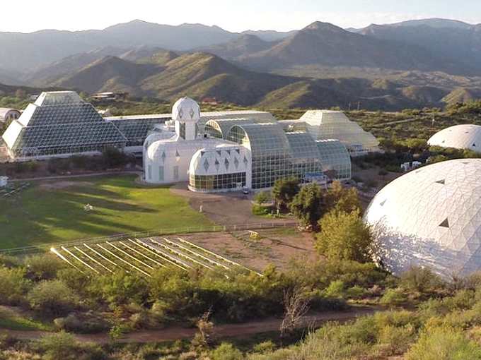 Biosphere 2: Where science fiction meets reality in the Arizona desert. This futuristic marvel looks like it could house the next generation of space explorers!