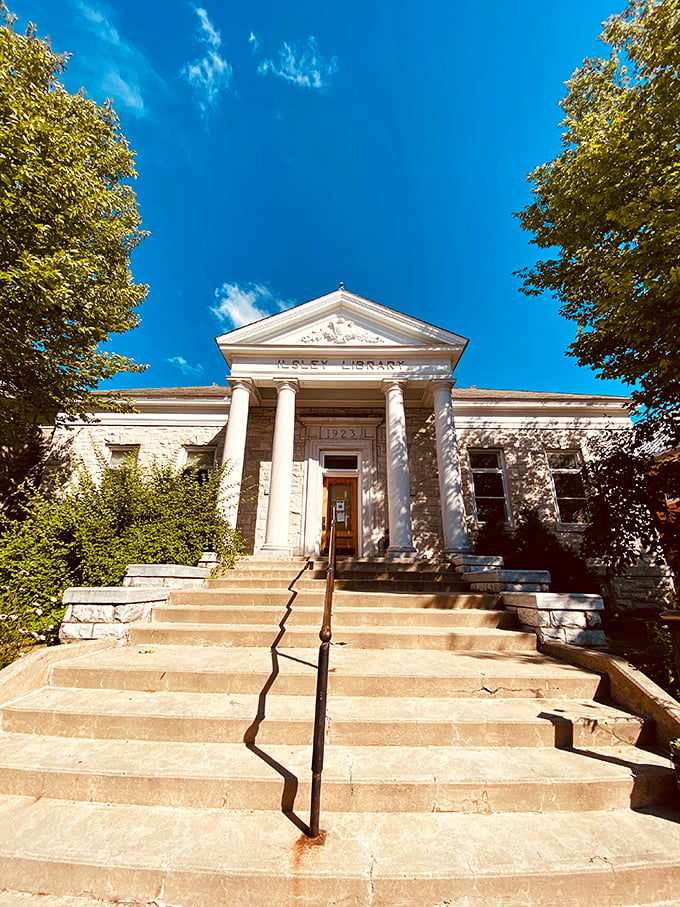 Who needs a time machine? This library's facade is straight out of 'Back to the Future' meets 'The Great Gatsby'!