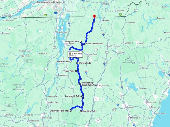 unforgettable road trip vermont map