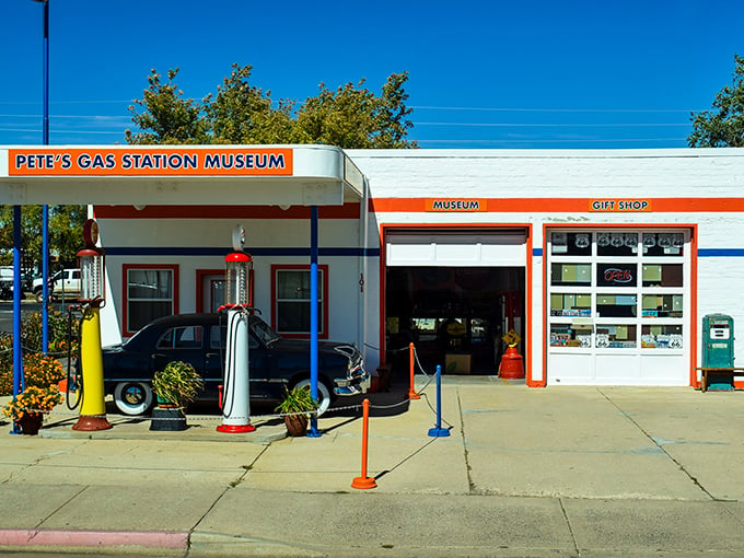 Pete's Gas Station Museum glows like a neon-lit time capsule, inviting you to fill up on nostalgia.