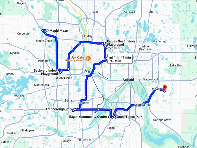 playground road trip minnesota map