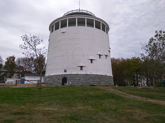 Is it just me, or does this water tower look like it's auditioning for a Tim Burton movie?