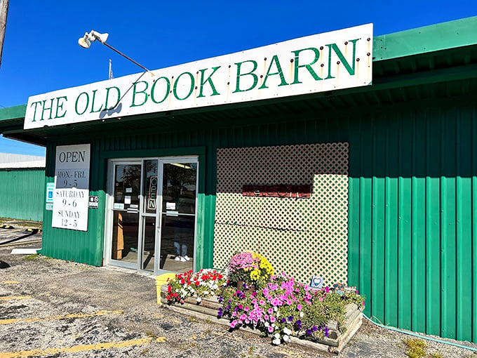 Flowers bloom and books blossom at this charming barn. It's like a garden party for literature lovers! Photo credit: Josh Edwards