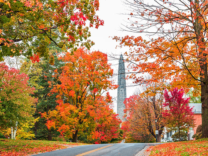 Fall in Bennington: Nature's own fireworks display, with a side of small-town charm and crisp mountain air.