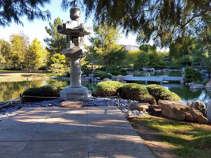 This statue's got the best seat in the house. It's been meditating so long, it's practically become one with the scenery.