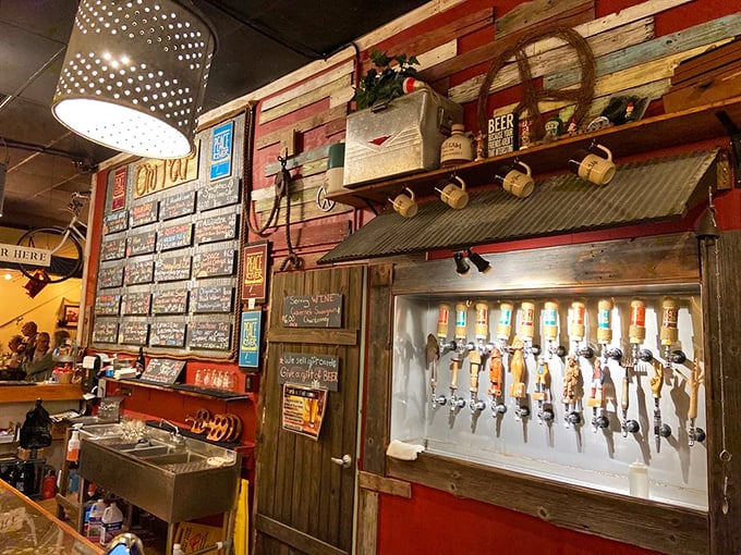 Behold, the wall of liquid happiness! These taps are ready to quench your thirst faster than you can say 