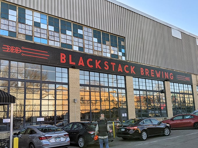 Blackstack Brewing: Where industrial meets inspirational. This warehouse exterior conceals a cathedral of craft beer.