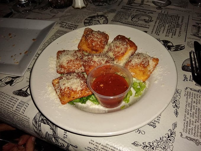 Fried ravioli: Crispy on the outside, gooey on the inside. It's like a hug for your taste buds, if hugs were crunchy and filled with cheese. Photo credit: Joel T.