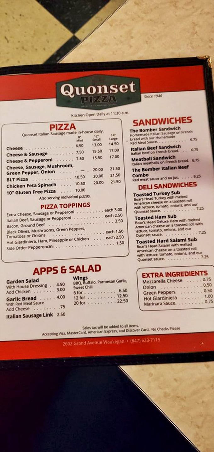 Menu decisions, decisions... It's like being a kid in a candy store, except the candy is pizza, wings, and sandwiches. Good luck choosing just one!