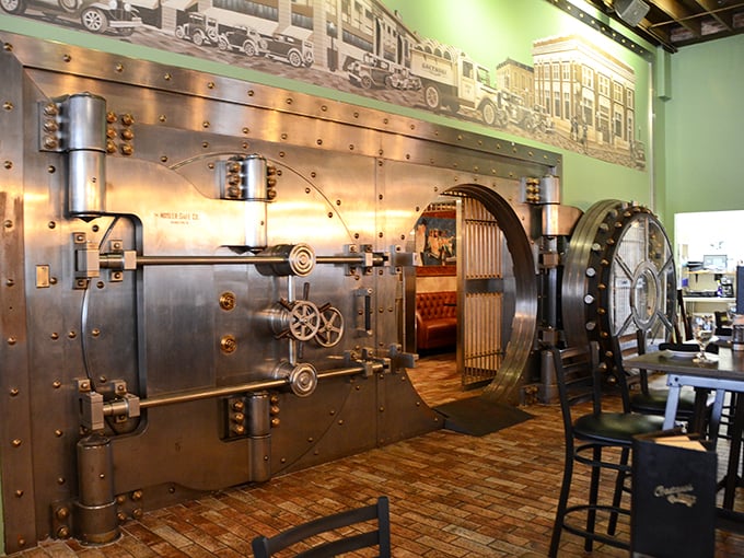 Dine in a literal vault, where the only thing being stolen is your heart. The massive door adds a dash of intrigue to every bite.