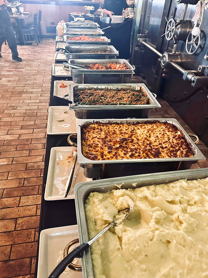 Buffet goals: achieved. This spread is so enticing, you'll wish you had a bigger plate... and maybe a secret pocket or two.