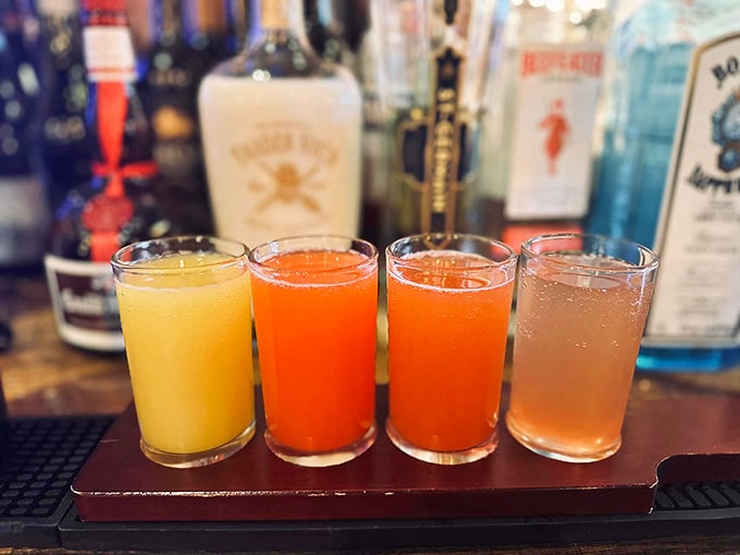 A rainbow of refreshment! These vibrant cocktails are like a Skittles commercial for grown-ups – taste the boozy rainbow!