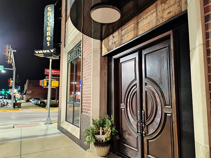 The entrance to flavor town! These doors don't just open; they transport you to a world where every meal is an adventure.