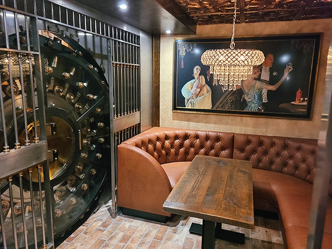 VIP seating that's equal parts "The Godfather" and "The Great Gatsby." Sink into these leather booths and feel like a million bucks – no offshore account required.