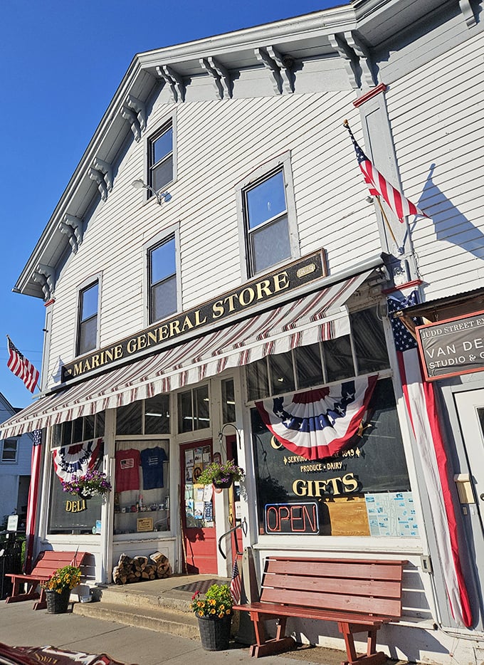 Step into a Norman Rockwell painting that serves sandwiches! This charming general store is where nostalgia meets your taste buds.