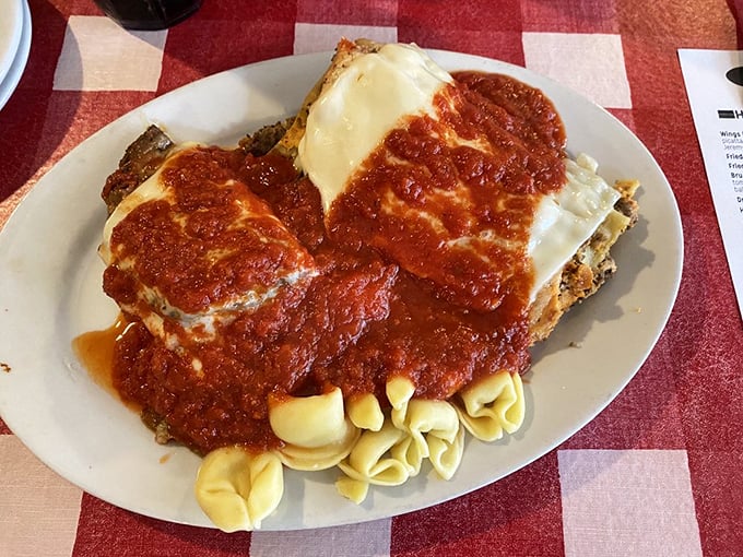 When eggplant parmesan and lasagna share a plate, it's like the greatest Italian duet since Dean Martin and Frank Sinatra.