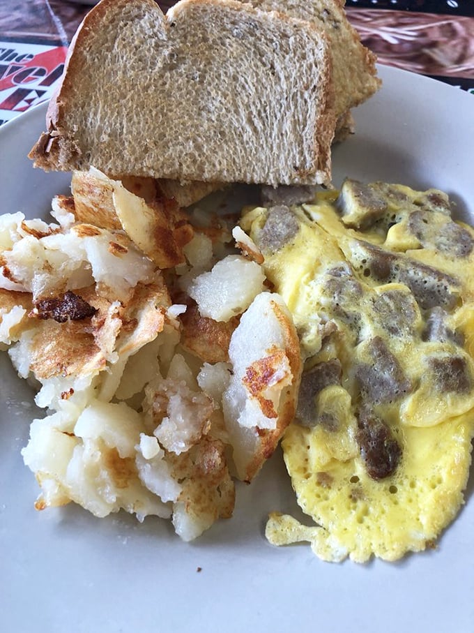 Breakfast of champions! This plate is packed with more morning glory than a rooster's wake-up call. Dig in and conquer the day!