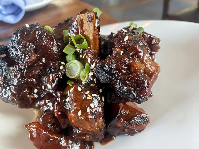 These ribs are so tender, they practically fall off the bone at the mere mention of a fork. Napkins: mandatory. Regrets: zero. Photo credit: Aaron K.