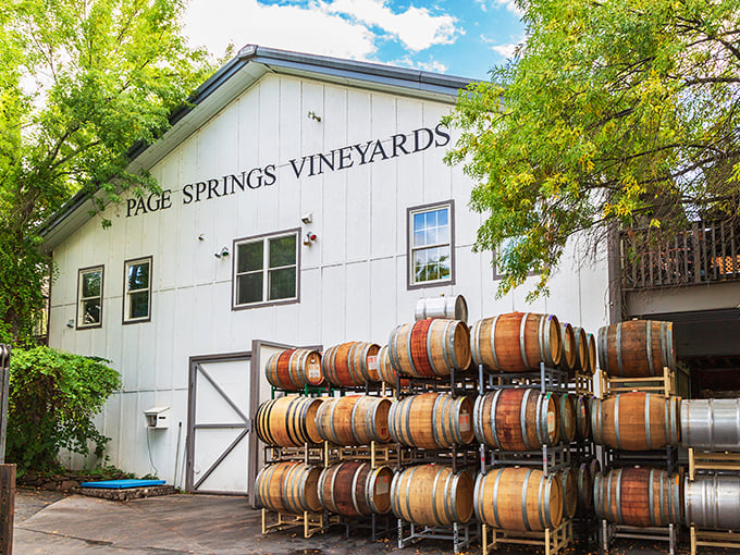 Barn meets boutique at Page Springs. With more barrels than a circus act, this place is aging gracefully in the Arizona sun.