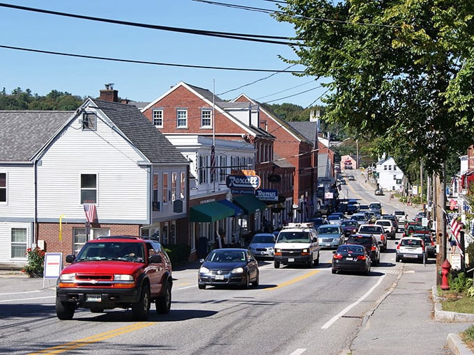 Where river meets charm. This Main Street could give a master class in small-town appeal.