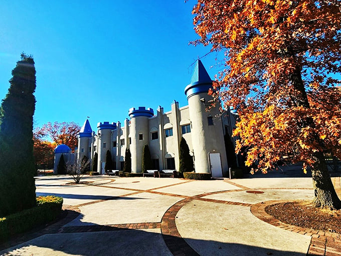 Autumn's golden touch transforms this unexpected Michigan castle into a scene straight out of a fairy tale. Who needs Europe when you've got this?