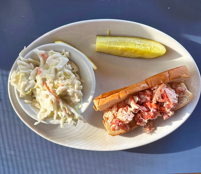 A proper Maine lobster roll: simple, generous, and served with zero pretense. Just the way the seafood gods intended. Photo credit: Rich Petrelli