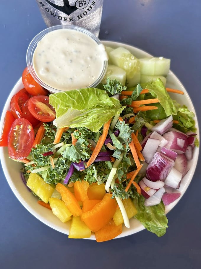 A fresh garden salad that proves even in seafood paradise, sometimes you need to eat your vegetables. Photo credit: Adrienne W.