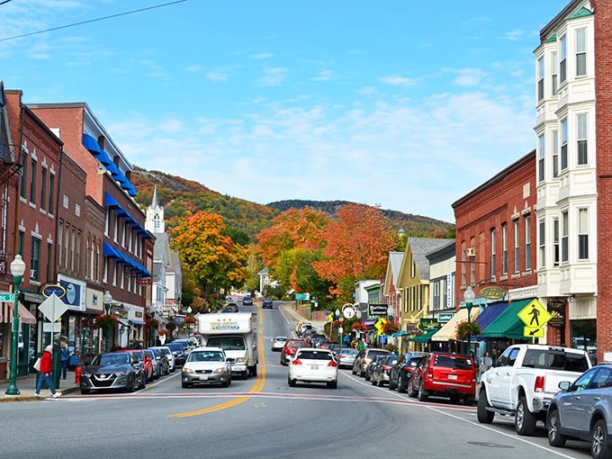 Fall in love with Camden's colorful charm! The town center bursts with vibrant storefronts, like a Norman Rockwell painting come to life.