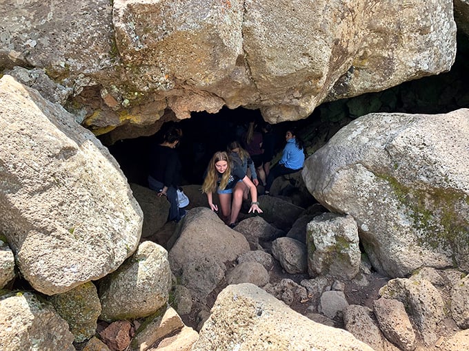 Intrepid explorers or the world's most unusual rock band? Either way, these folks are about to embark on a journey to the center of Arizona's coolest attraction.