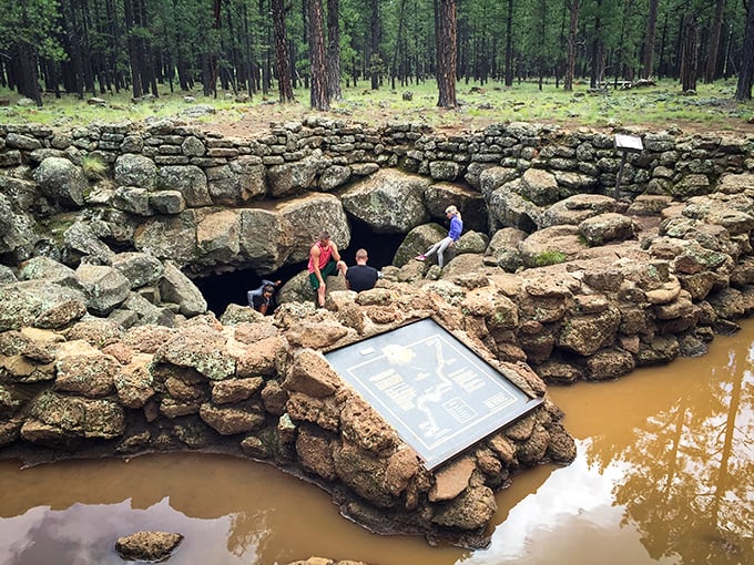 A cave with a view! This natural skylight offers a tantalizing glimpse of the world above. It's like nature's own IMAX screen, but with better air circulation.