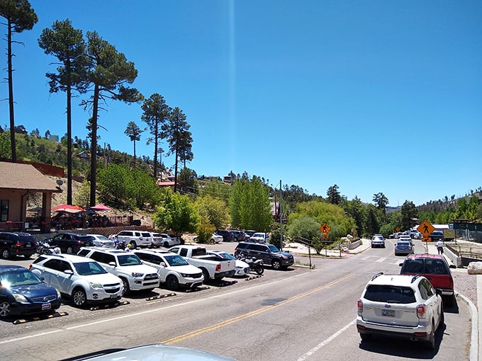 Main Street or magic street? Summerhaven's downtown is where small-town charm meets big mountain views. It's like Mayberry went on vacation and never left.