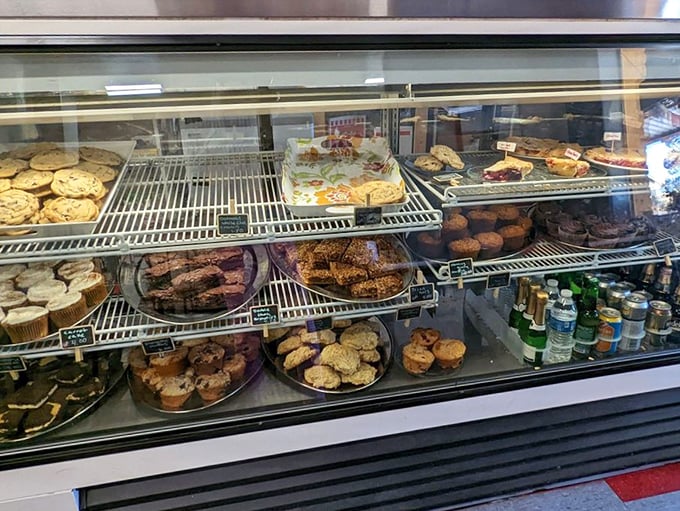 Decisions, decisions! This bakery case is like a treasure chest for your taste buds. Indiana Jones never had it this good.