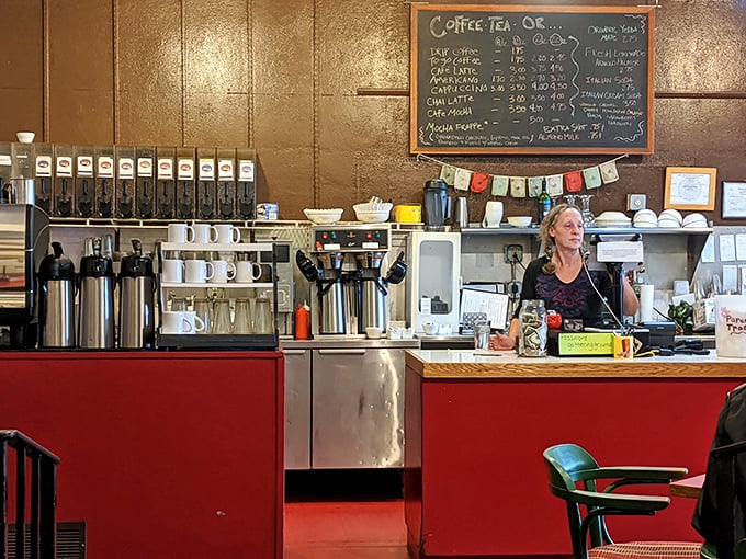 Caffeinated command center! The barista's domain is a symphony of steam, beans, and pure coffee magic. Espresso yourself, indeed!