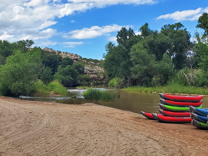 Nature's wine cooler. The Verde River provides a refreshing backdrop for Alcantara's vineyards, proving that desert and oasis can coexist beautifully.