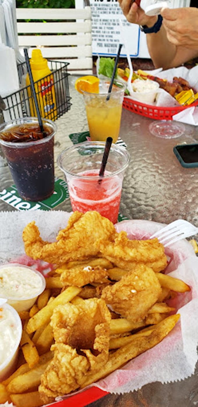 Fish and chips: The dynamic duo of comfort food gets a tropical makeover. Crispy, golden, and begging for a squeeze of lemon.