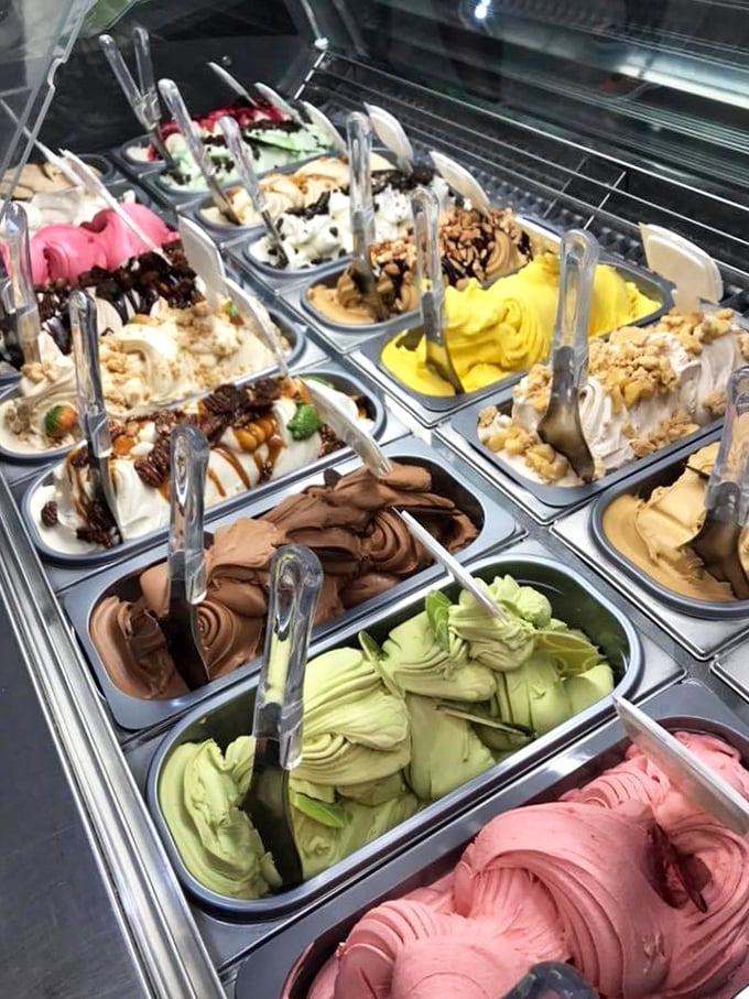 Gelato or modern art? At Norman Love's, it's both! These colorful swirls of frozen deliciousness are like edible Picassos, just waiting to be devoured.