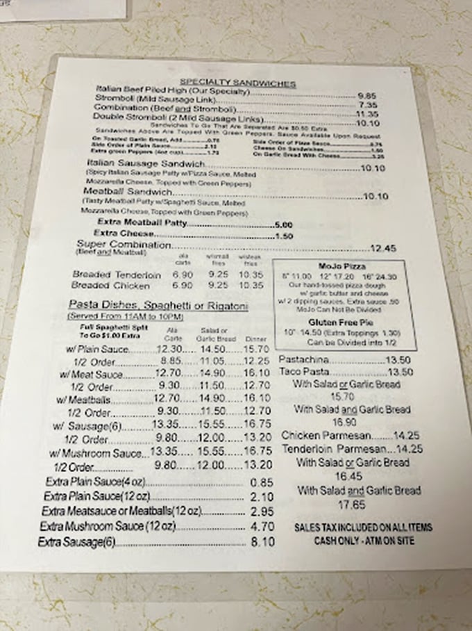 A menu that reads like a love letter to Italian-American cuisine. Decisions, decisions - it's like Sophie's Choice, but delicious!