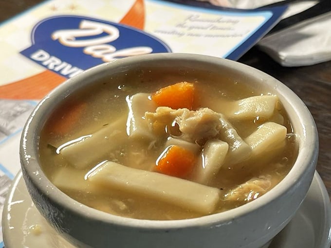 Soup-er duper! This steaming bowl of comfort isn't just a starter; it's a hug for your insides on a chilly Michigan day.