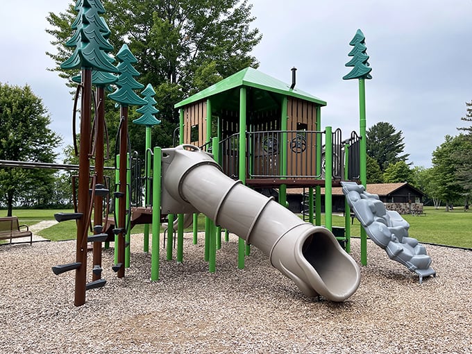 Playground or pine-scented paradise? At Brimley, kids can slide into adventure while parents slide into relaxation. Win-win!