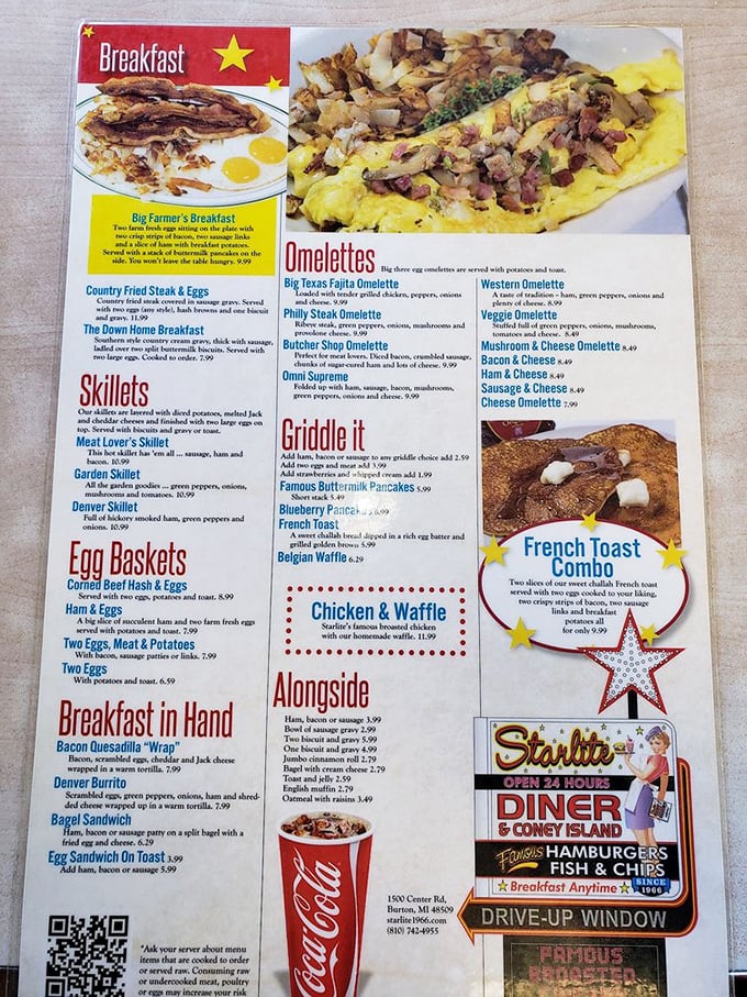 A menu that reads like a greatest hits album of diner classics. From 