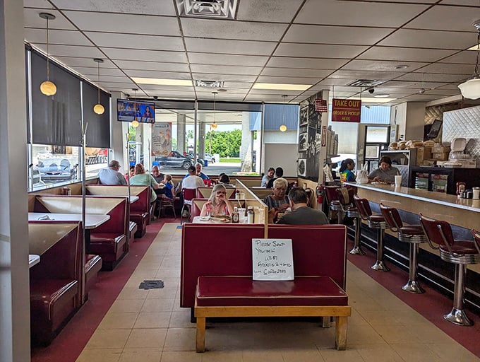 Welcome to the land of neon lights and endless bites. This diner doesn't just serve food, it serves up slices of Americana 24/7.