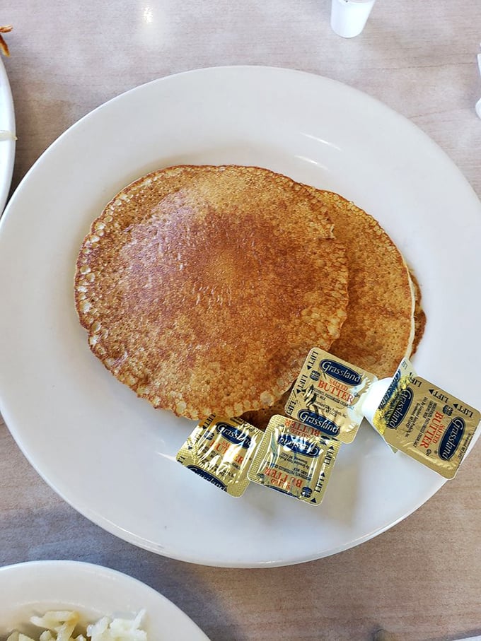 Pancakes so perfectly golden, they could make the sun jealous. Add some butter, and you've got yourself a breakfast of the gods.