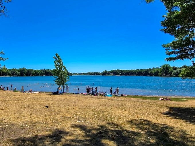 Lake life in full swing! It's like a Norman Rockwell painting, but with more sunscreen and fewer bowties.